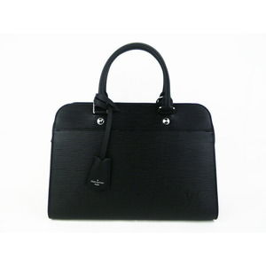 Louis Vuitton Noir Leather MM Vaneau Handbag
